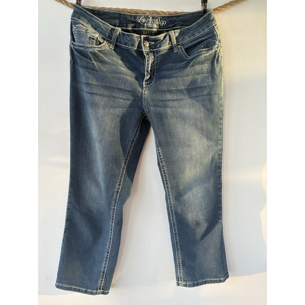 Love Indigo Premium Sequence Jeans Womens 8 Stylish Capri